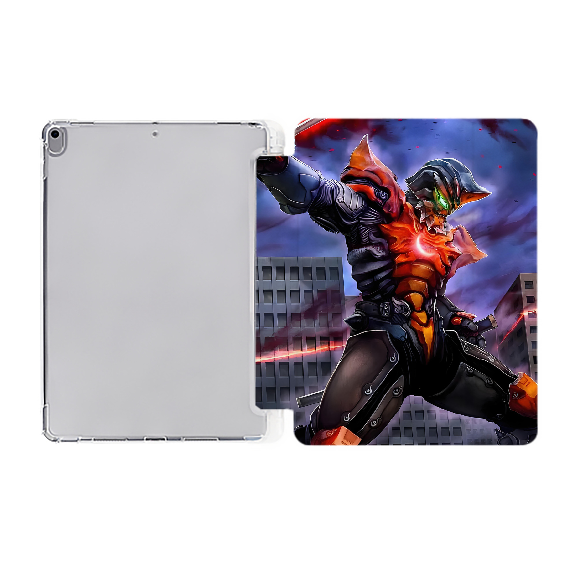 （画像用） ウルトラマン Ultraman IPad ケース ペン収納付き 三つ折りスタンド PUレザー×シリコン 対応機種9.5/10.5/10.9インチ